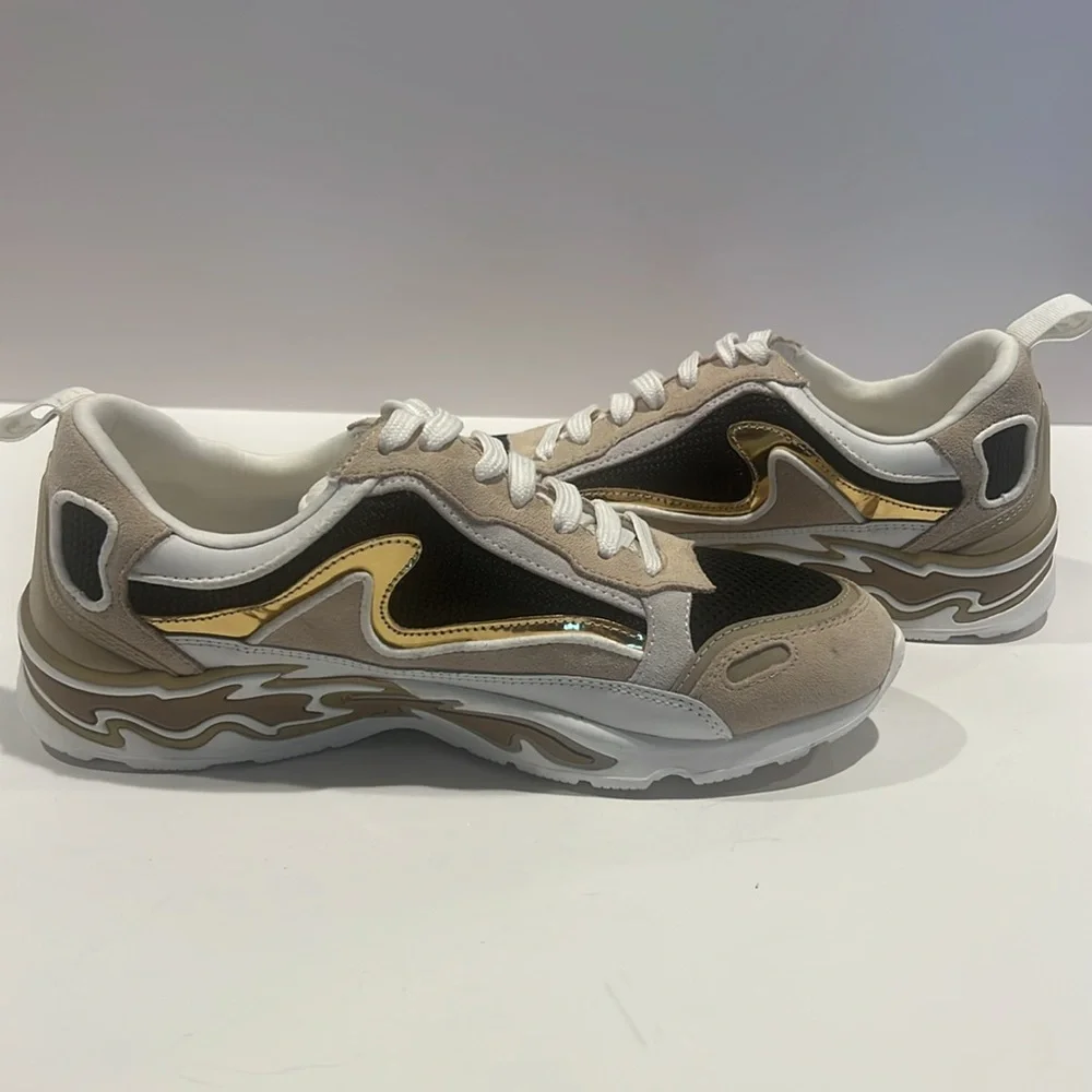 Flame Gold Trainer Sneakers